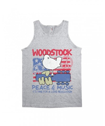 Woodstock Unisex Tank Top | Americana Peace & Love Shirt $10.73 Shirts