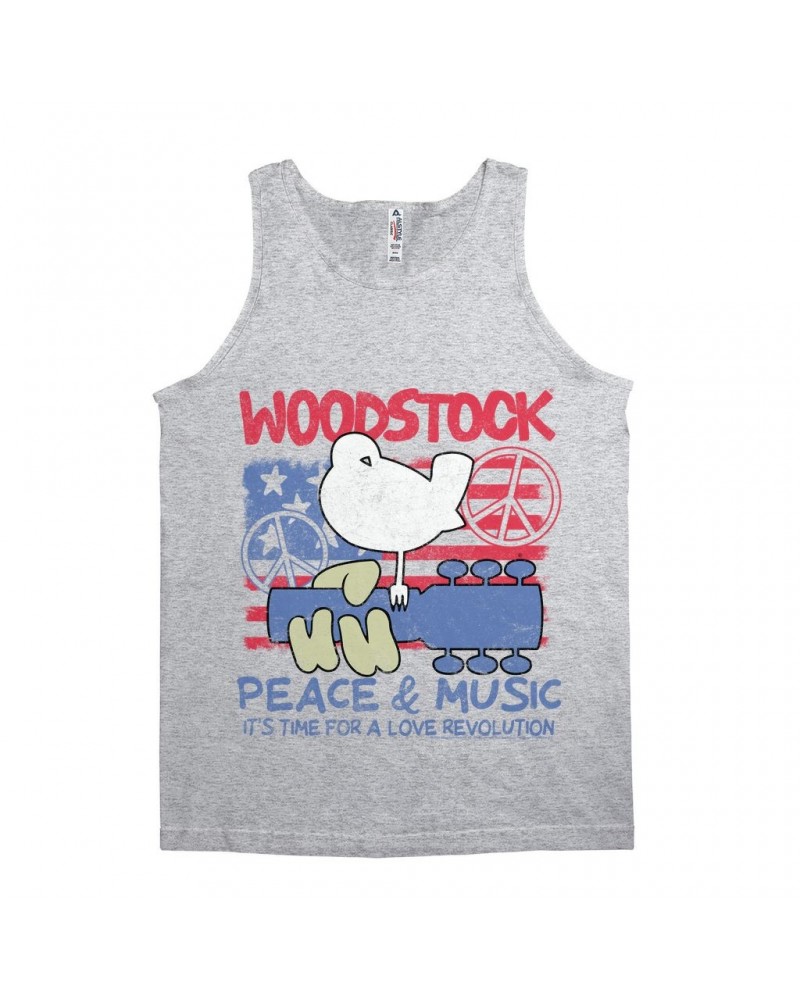 Woodstock Unisex Tank Top | Americana Peace & Love Shirt $10.73 Shirts