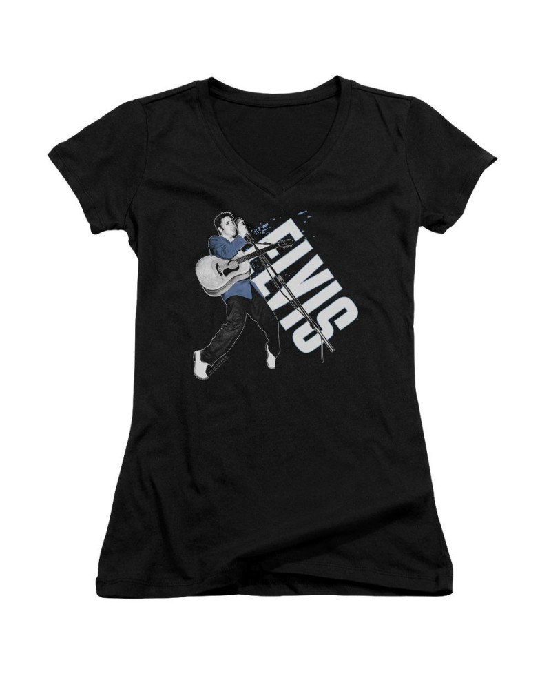 Elvis Presley Junior's V-Neck Shirt | ON HIS TOES Junior's Tee $6.84 Shirts