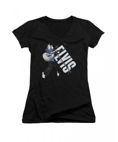 Elvis Presley Junior's V-Neck Shirt | ON HIS TOES Junior's Tee $6.84 Shirts