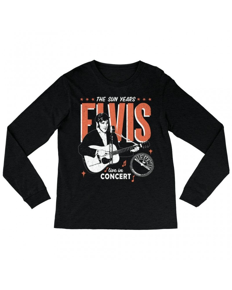 Elvis Presley Sun Records Long Sleeve Shirt | The Sun Years Live In Concert Sun Records Shirt $8.99 Shirts