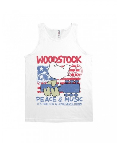 Woodstock Unisex Tank Top | Americana Peace & Love Shirt $10.73 Shirts