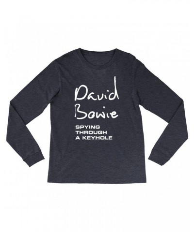 David Bowie Long Sleeve Shirt | Spying Through A Keyhole Logo Shirt $10.18 Shirts