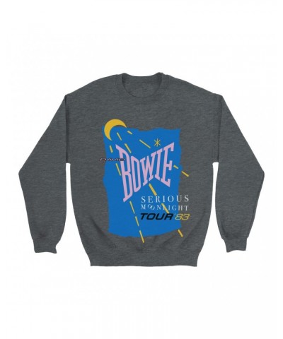 David Bowie Sweatshirt | Serious Moonlight 1983 Tour Sweatshirt $12.23 Sweatshirts