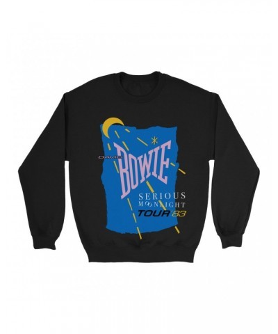 David Bowie Sweatshirt | Serious Moonlight 1983 Tour Sweatshirt $12.23 Sweatshirts