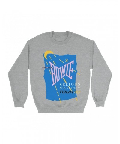 David Bowie Sweatshirt | Serious Moonlight 1983 Tour Sweatshirt $12.23 Sweatshirts