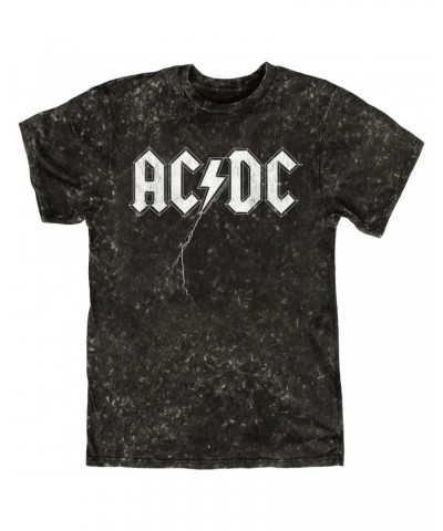 AC/DC T-shirt | Lightning Strike Logo Mineral Wash Shirt $13.48 Shirts