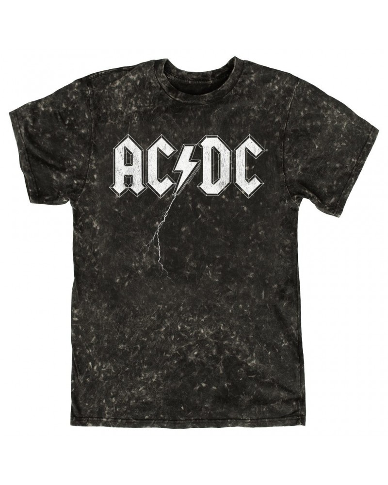 AC/DC T-shirt | Lightning Strike Logo Mineral Wash Shirt $13.48 Shirts