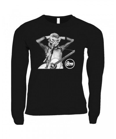 David Bowie Long Sleeve Shirt | Hand Glasses In Concert Shirt $14.08 Shirts