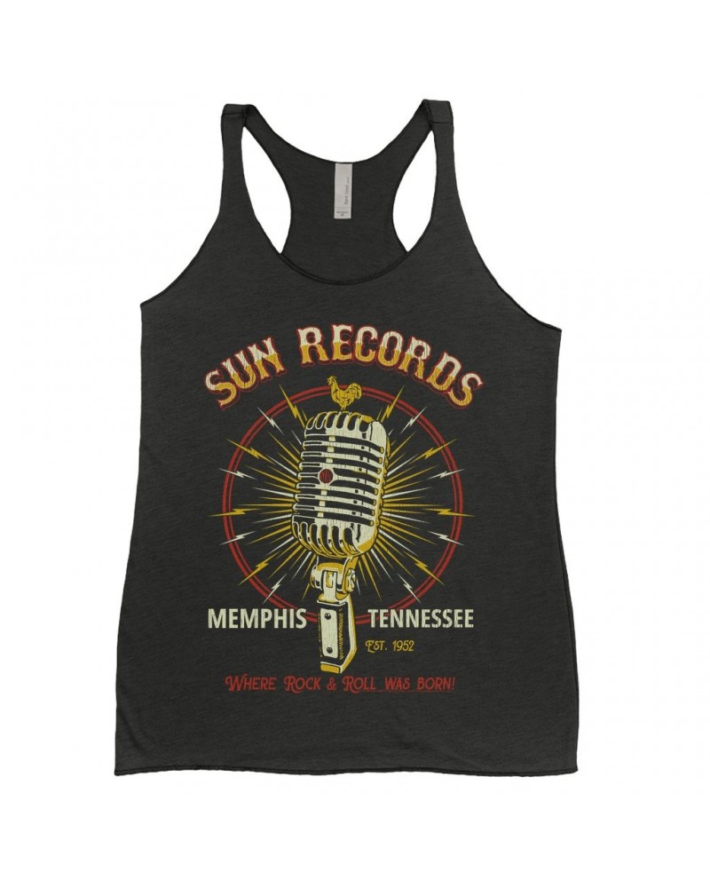 Sun Records Ladies' Tank Top | Where Rock n Roll Was Born Microphone Image Shirt $10.42 Shirts