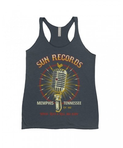 Sun Records Ladies' Tank Top | Where Rock n Roll Was Born Microphone Image Shirt $10.42 Shirts