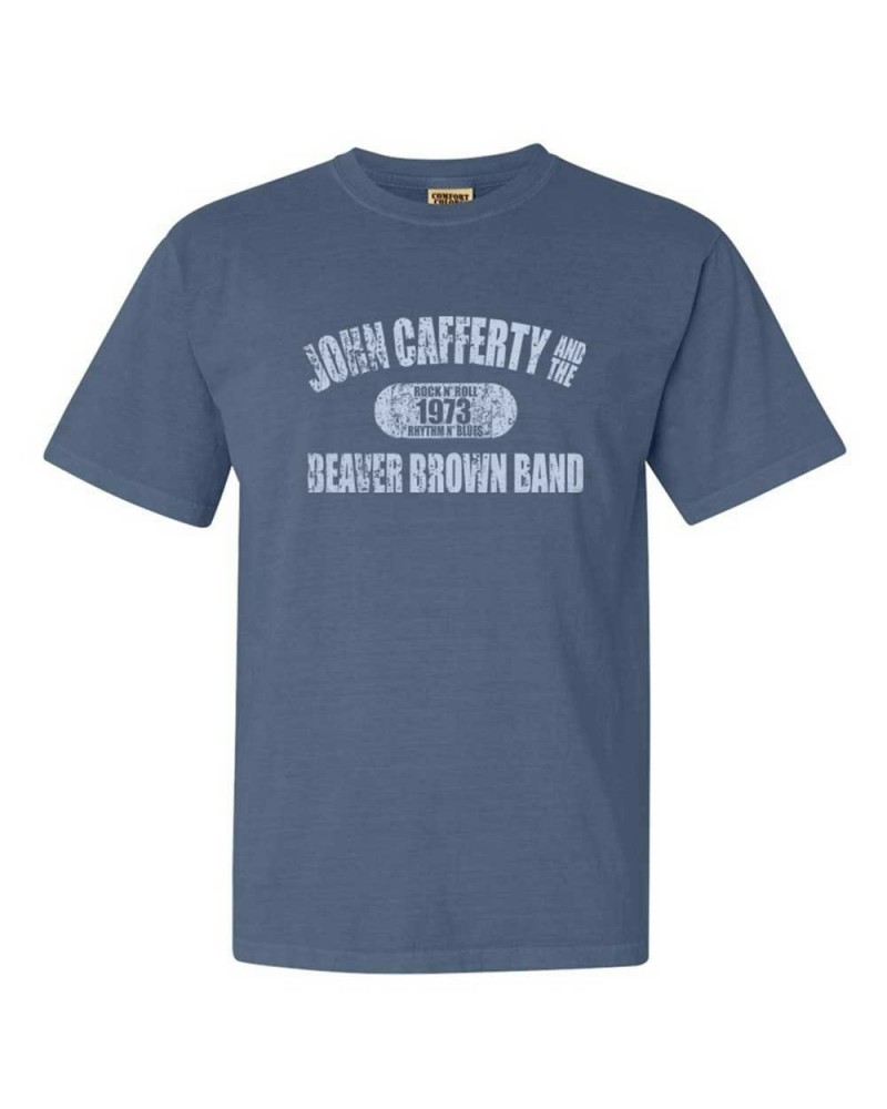 John Cafferty Distressed 1973 Logo Blue T-Shirt $11.50 Shirts