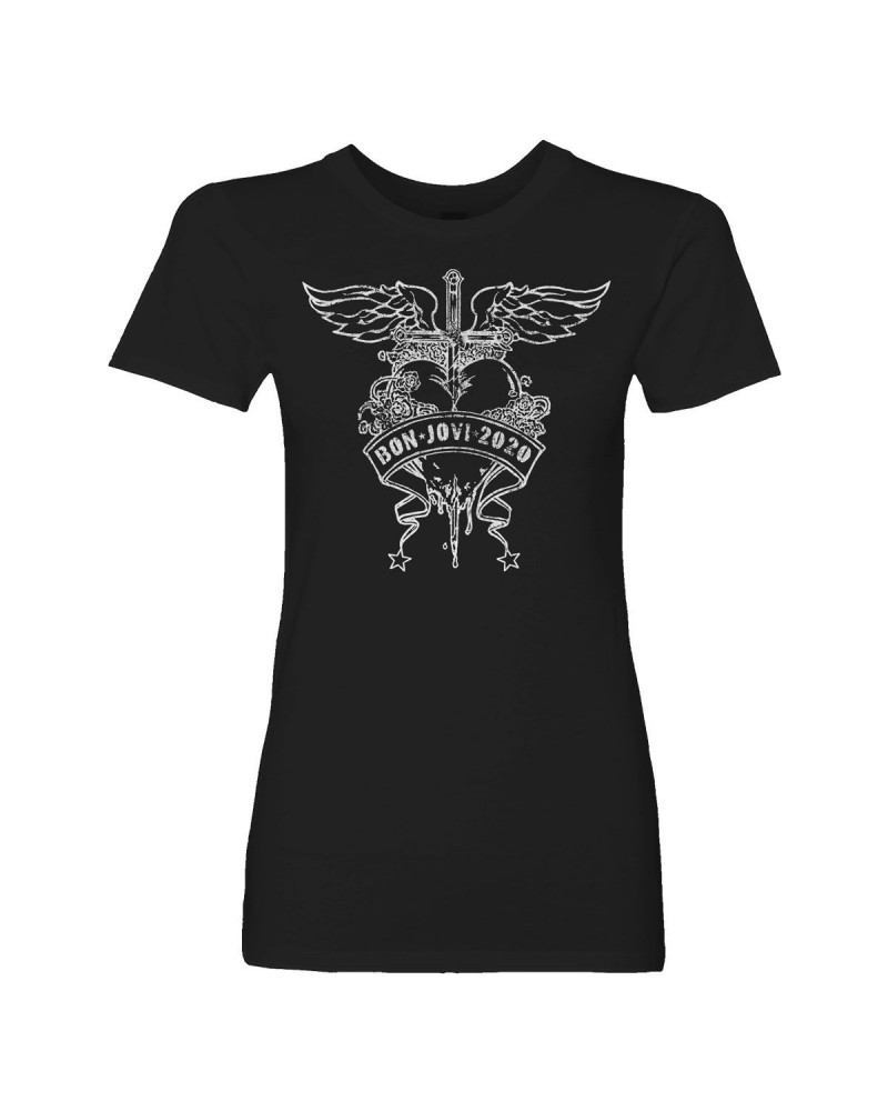 Bon Jovi 2020 Heart & Dagger Women's Tee $11.75 Shirts