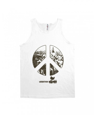 Woodstock Unisex Tank Top | Crowd Photo Peace Sign Shirt $7.49 Shirts