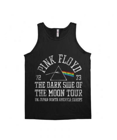 Pink Floyd Unisex Tank Top | Dark Side Of The Moon World Tour 72-73 Distressed Shirt $10.48 Shirts