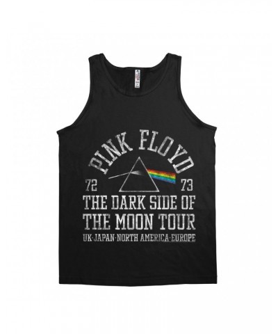 Pink Floyd Unisex Tank Top | Dark Side Of The Moon World Tour 72-73 Distressed Shirt $10.48 Shirts