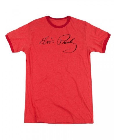 Elvis Presley Shirt | SIGNATURE SKETCH Premium Ringer Tee $8.80 Shirts