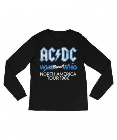 AC/DC Long Sleeve Shirt | Who Made Who North America 1986 Tour Distressed Shirt $14.98 Shirts