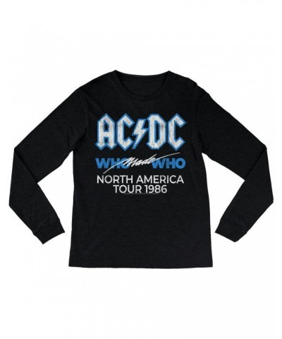 AC/DC Long Sleeve Shirt | Who Made Who North America 1986 Tour Distressed Shirt $14.98 Shirts