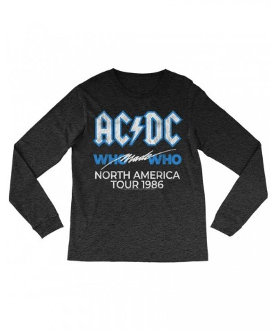 AC/DC Long Sleeve Shirt | Who Made Who North America 1986 Tour Distressed Shirt $14.98 Shirts