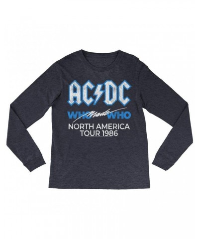 AC/DC Long Sleeve Shirt | Who Made Who North America 1986 Tour Distressed Shirt $14.98 Shirts