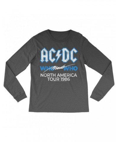 AC/DC Long Sleeve Shirt | Who Made Who North America 1986 Tour Distressed Shirt $14.98 Shirts