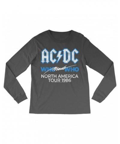 AC/DC Long Sleeve Shirt | Who Made Who North America 1986 Tour Distressed Shirt $14.98 Shirts