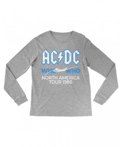 AC/DC Long Sleeve Shirt | Who Made Who North America 1986 Tour Distressed Shirt $14.98 Shirts