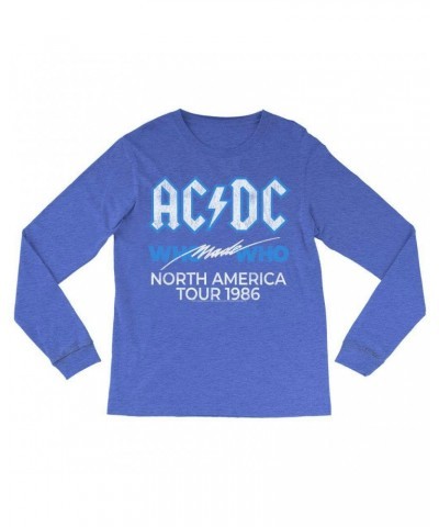 AC/DC Long Sleeve Shirt | Who Made Who North America 1986 Tour Distressed Shirt $14.98 Shirts