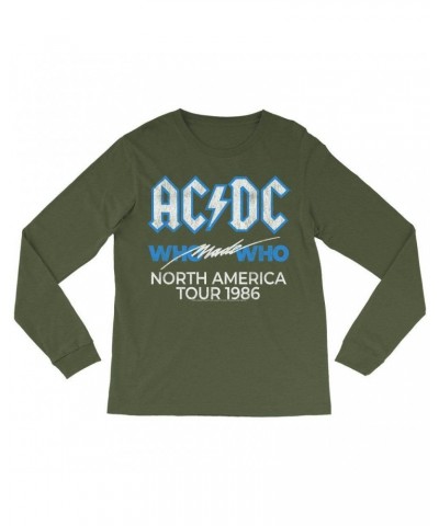 AC/DC Long Sleeve Shirt | Who Made Who North America 1986 Tour Distressed Shirt $14.98 Shirts