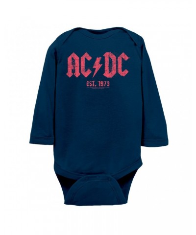 AC/DC Long Sleeve Bodysuit | Est. 1973 Red Design Distressed Bodysuit $10.90 Shirts