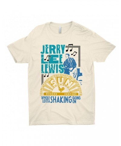 Jerry Lee Lewis Sun Records T-Shirt | Whole Lotta Shaking Going On Design Sun Records Shirt $7.73 Shirts