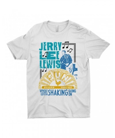 Jerry Lee Lewis Sun Records T-Shirt | Whole Lotta Shaking Going On Design Sun Records Shirt $7.73 Shirts