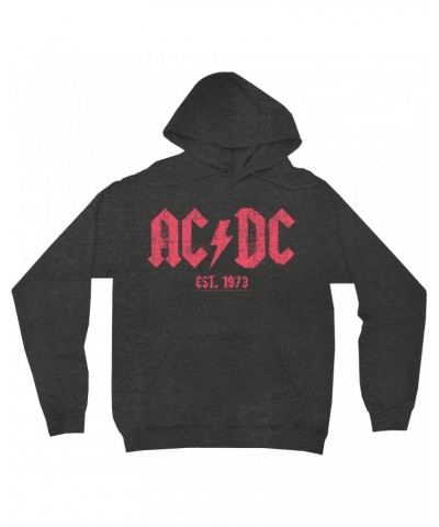 AC/DC Hoodie | Est. 1973 Red Design Distressed Hoodie $18.38 Sweatshirts