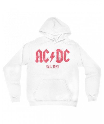 AC/DC Hoodie | Est. 1973 Red Design Distressed Hoodie $18.38 Sweatshirts