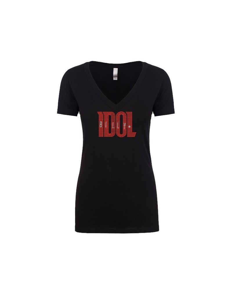 Billy Idol Ladies Sporty Bling V-Neck $24.48 Shirts