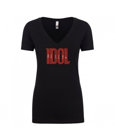 Billy Idol Ladies Sporty Bling V-Neck $24.48 Shirts