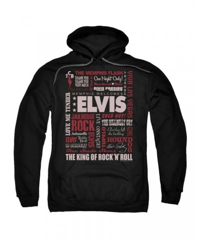 Elvis Presley Hoodie | WHOLE LOTTA TYPE Pull-Over Sweatshirt $12.48 Sweatshirts