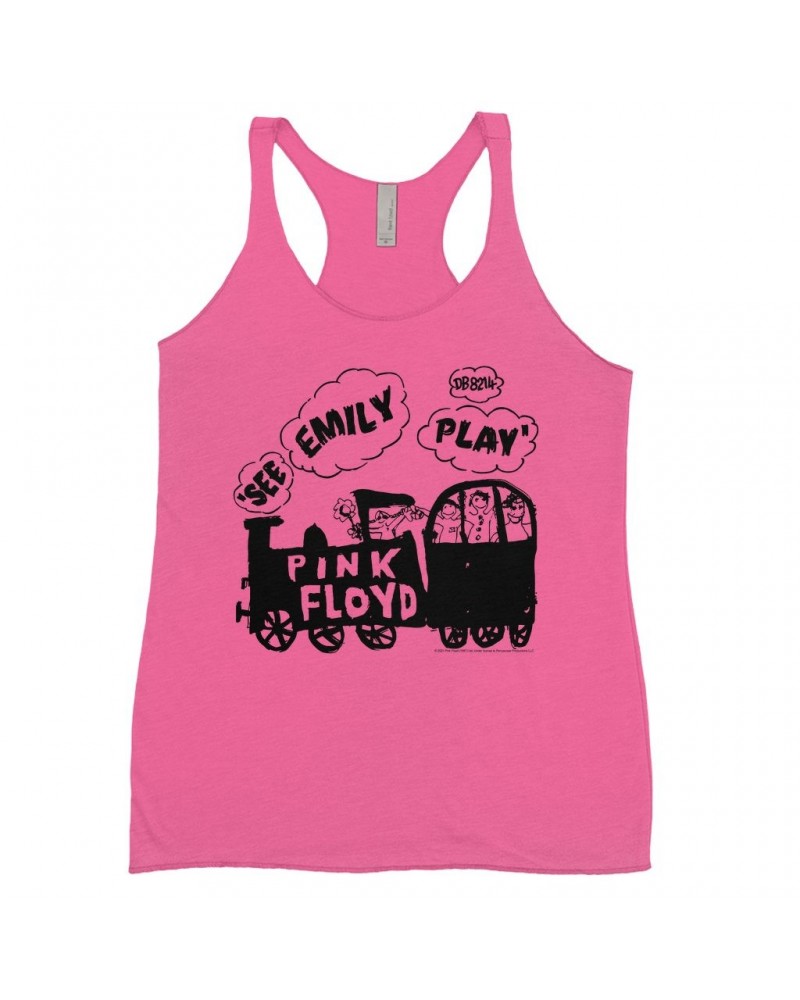 Pink Floyd Bold Colored Racerback Tank | See Emily Play Train Sketch Shirt $13.90 Shirts