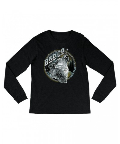 Bad Company Heather Long Sleeve Shirt | Wolf Pack Tour 1976 Distressed Shirt $14.08 Shirts