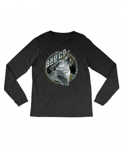 Bad Company Heather Long Sleeve Shirt | Wolf Pack Tour 1976 Distressed Shirt $14.08 Shirts