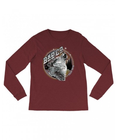 Bad Company Heather Long Sleeve Shirt | Wolf Pack Tour 1976 Distressed Shirt $14.08 Shirts