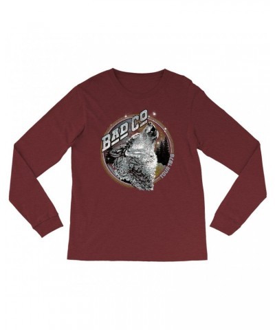 Bad Company Heather Long Sleeve Shirt | Wolf Pack Tour 1976 Distressed Shirt $14.08 Shirts