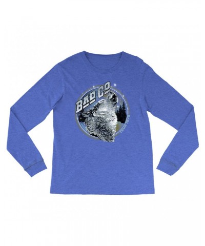 Bad Company Heather Long Sleeve Shirt | Wolf Pack Tour 1976 Distressed Shirt $14.08 Shirts