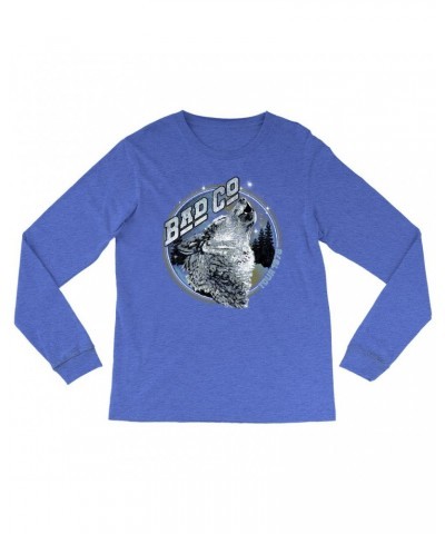 Bad Company Heather Long Sleeve Shirt | Wolf Pack Tour 1976 Distressed Shirt $14.08 Shirts