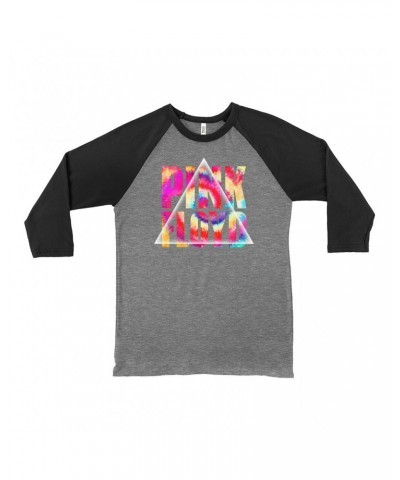 Pink Floyd 3/4 Sleeve Baseball Tee | Tie Dye Prism Logo Shirt $10.48 Shirts