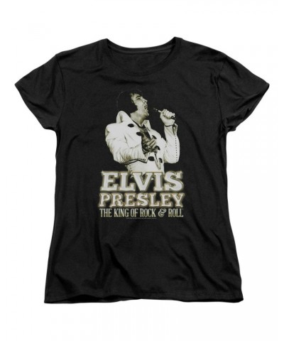 Elvis Presley Women's Shirt | GOLDEN Ladies Tee $6.84 Shirts