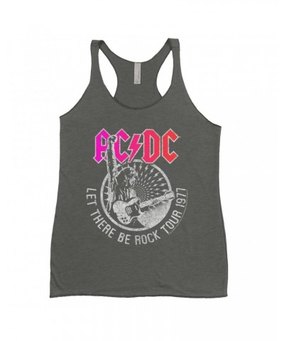 AC/DC Ladies' Tank Top | Let There Be Rock Tour 1977 Silver Bling Design Shirt $11.58 Shirts