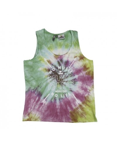 Woodstock Women's Music Is Life Tie-Dye Tank $8.00 Shirts