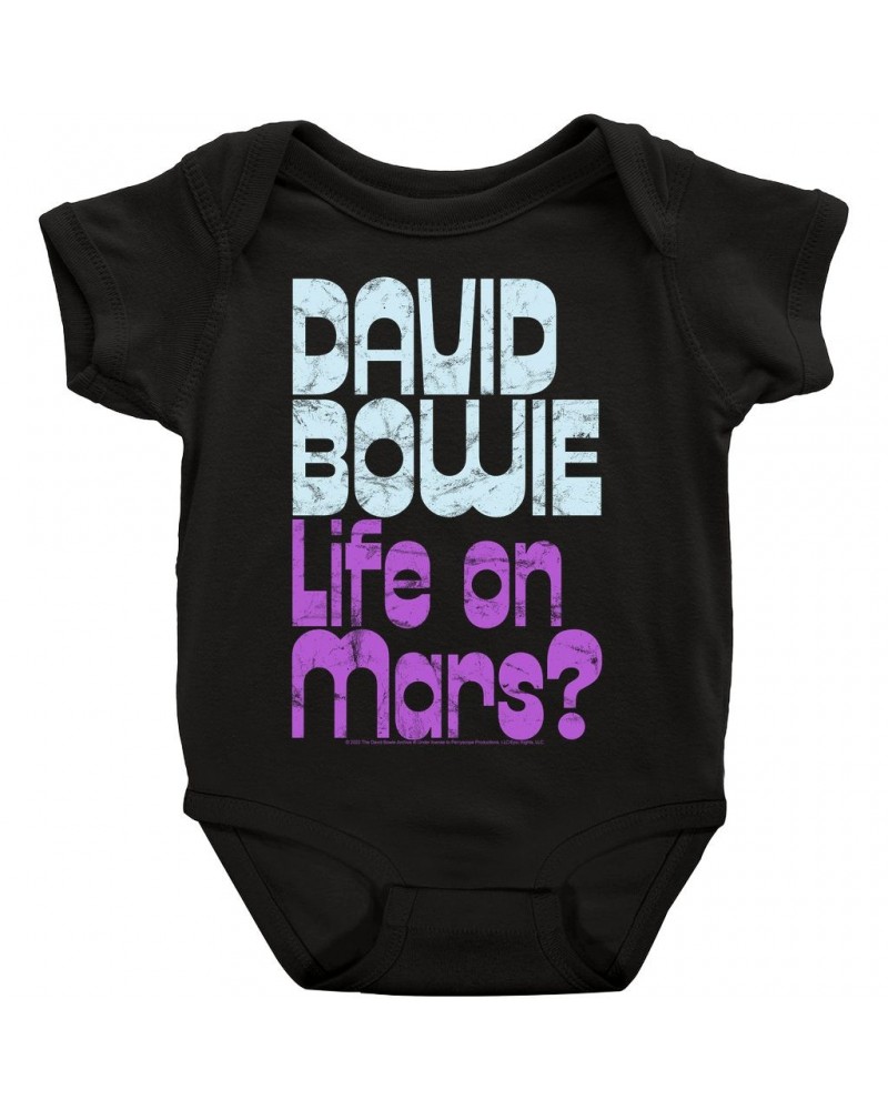 David Bowie Baby Short Sleeve Bodysuit | Life On Mars Distressed Bodysuit $9.58 Kids